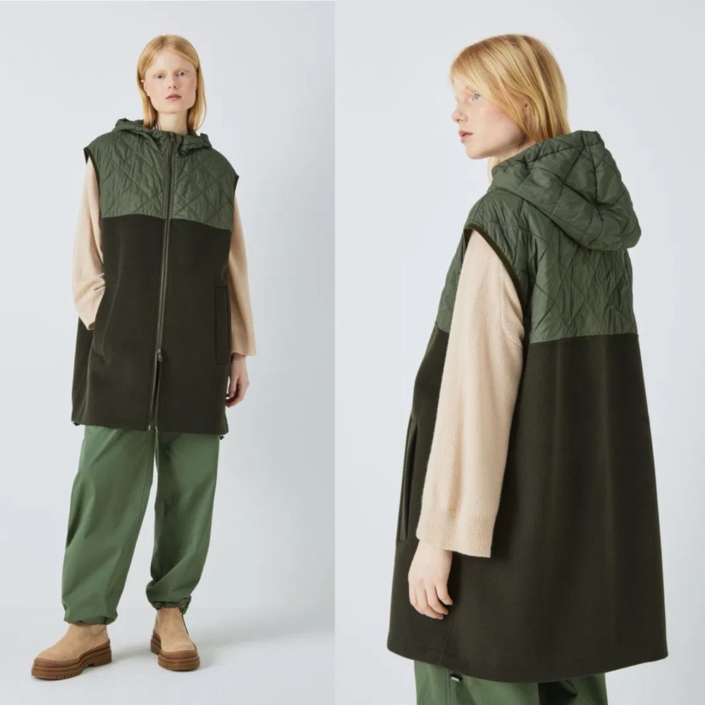 NWT Weekend Max Mara Nastro Colour Block Longline Gilet Vest Jacket Quilted - Picture 1 of 7